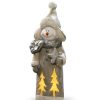 Home * | New National Tree 18 Battery Operated Led Lighted Snowman Christmas Decor Gray