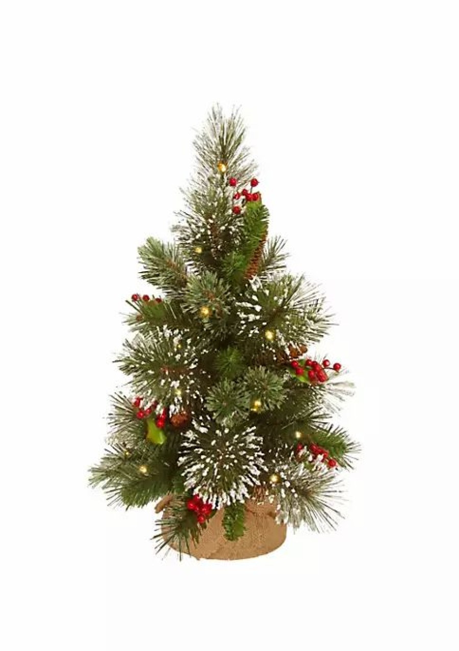 Holiday * | Best Deal National Tree 18 Pre-Lit Medium Wintry Pine Artificial Christmas Tree Warm White Lights Green