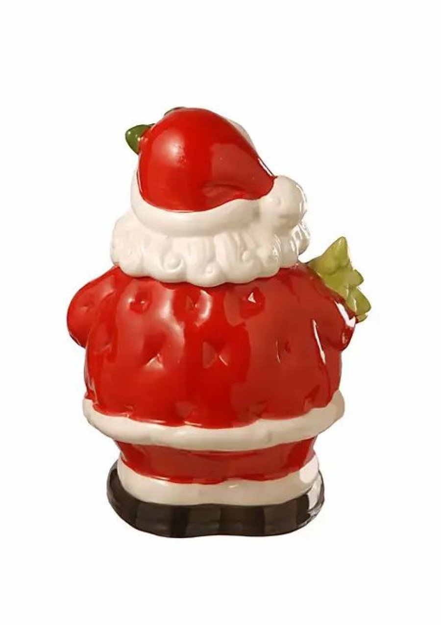 Home * | Best Sale National Tree 10 And Red Santa Claus Cookie Jar Christmas Decor White