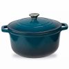 Home * | Best Reviews Of Lexi Home Durable Cast Iron Dutch Oven 6Qt Casserole Pot In Enamel Blue Ombre