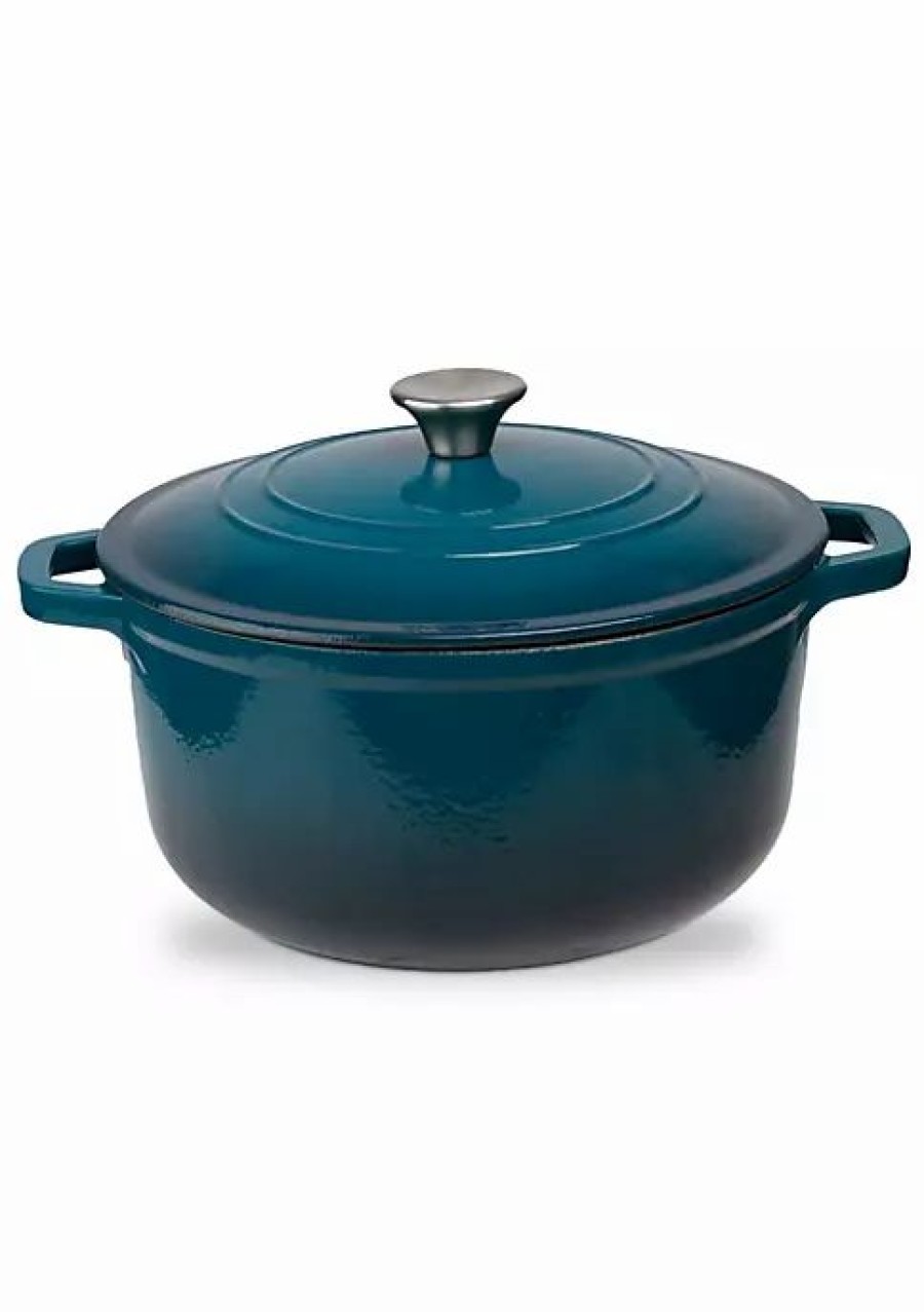 Home * | Best Reviews Of Lexi Home Durable Cast Iron Dutch Oven 6Qt Casserole Pot In Enamel Blue Ombre