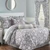 Bed & Bath * | Top 10 Waverly Stencil Vine Reversible Quilt Set Charcoal