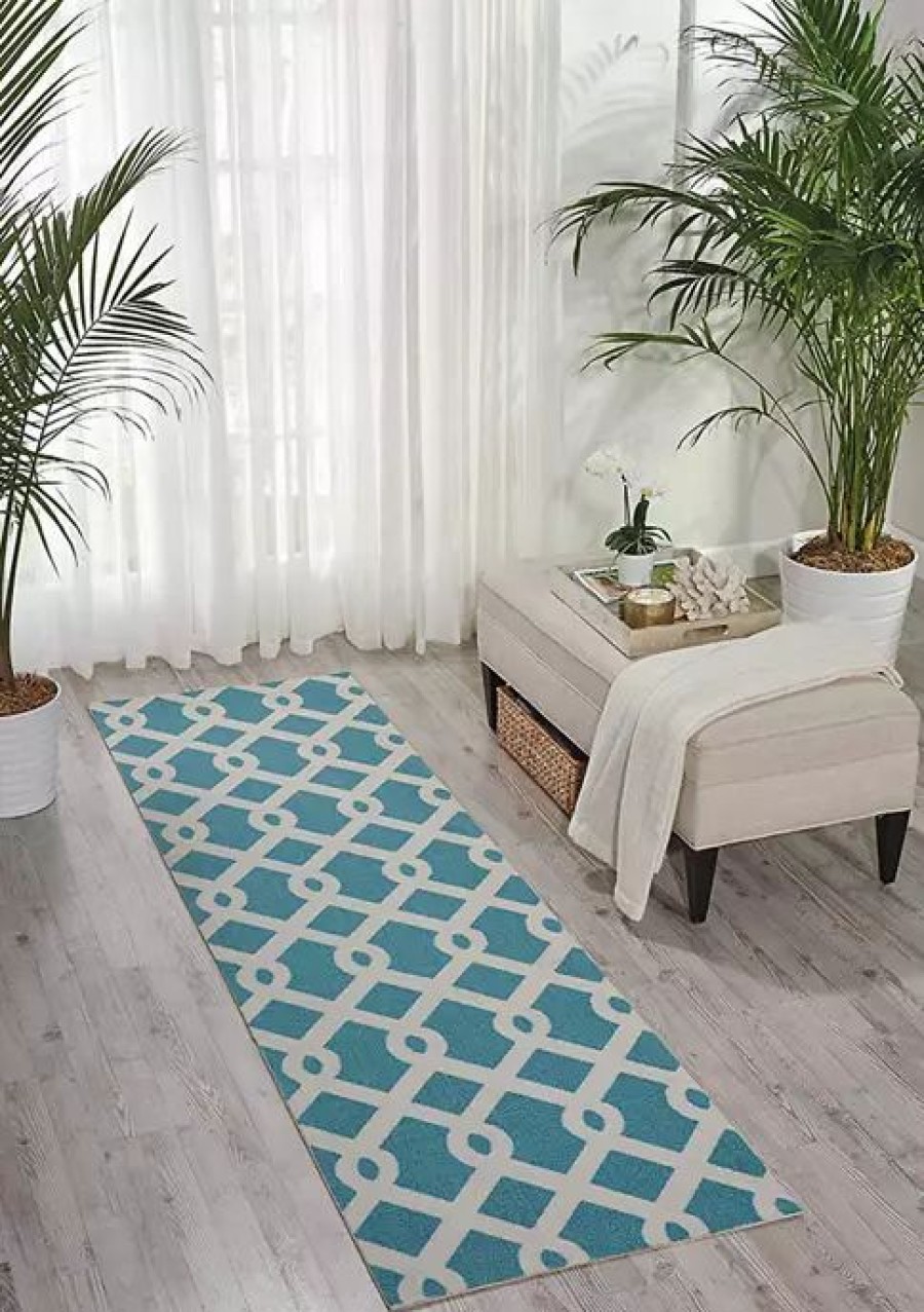 Home * | Hot Sale Waverly Sun & Shade 2 Ft 3 In X 8 Ft Area Rug Poolside