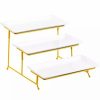 Home * | Cheap Lexi Home 3-Tier Classic Rectangular Serving Platter Three-Tiered Cupcake Tray Stand Gold Rack