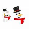 Holiday * | Brand New Lexi Home Christmas Door Or Large Window Snowman Decoration Black/Red Snowman