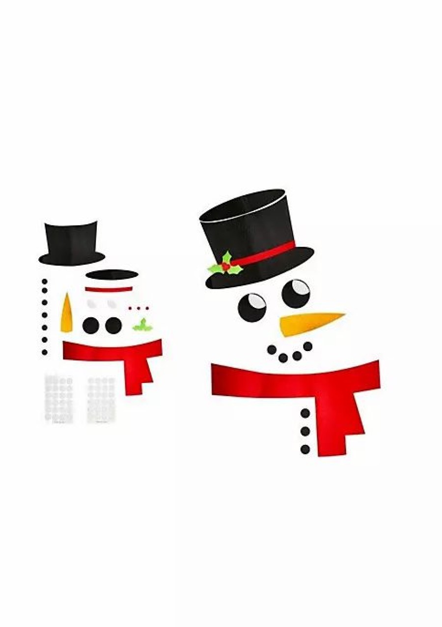 Holiday * | Brand New Lexi Home Christmas Door Or Large Window Snowman Decoration Black/Red Snowman