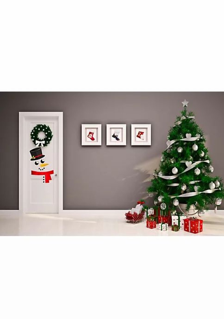 Holiday * | Brand New Lexi Home Christmas Door Or Large Window Snowman Decoration Black/Red Snowman