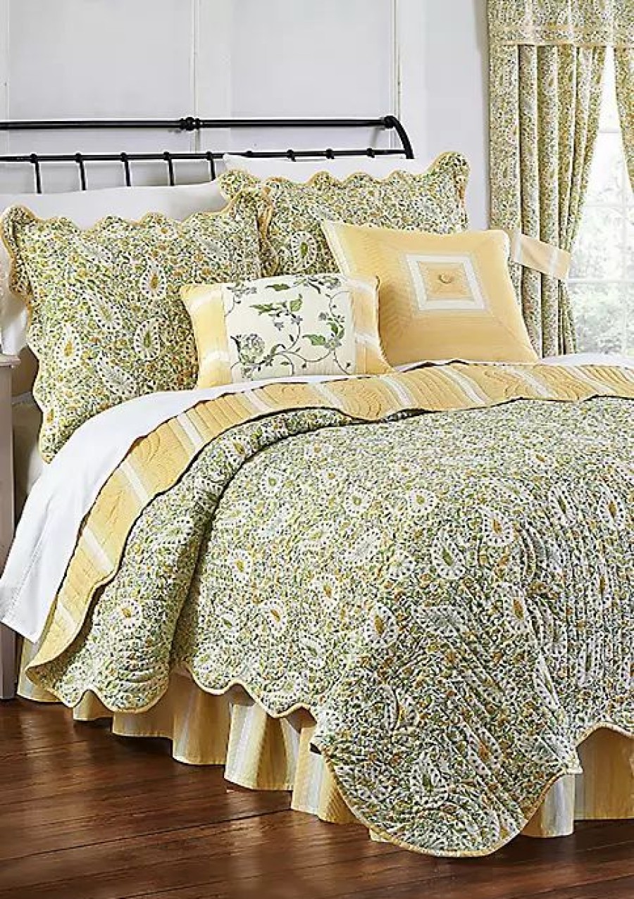 Bed & Bath * | Best Sale Waverly Paisley Verveine Reversible Quilt Set Green