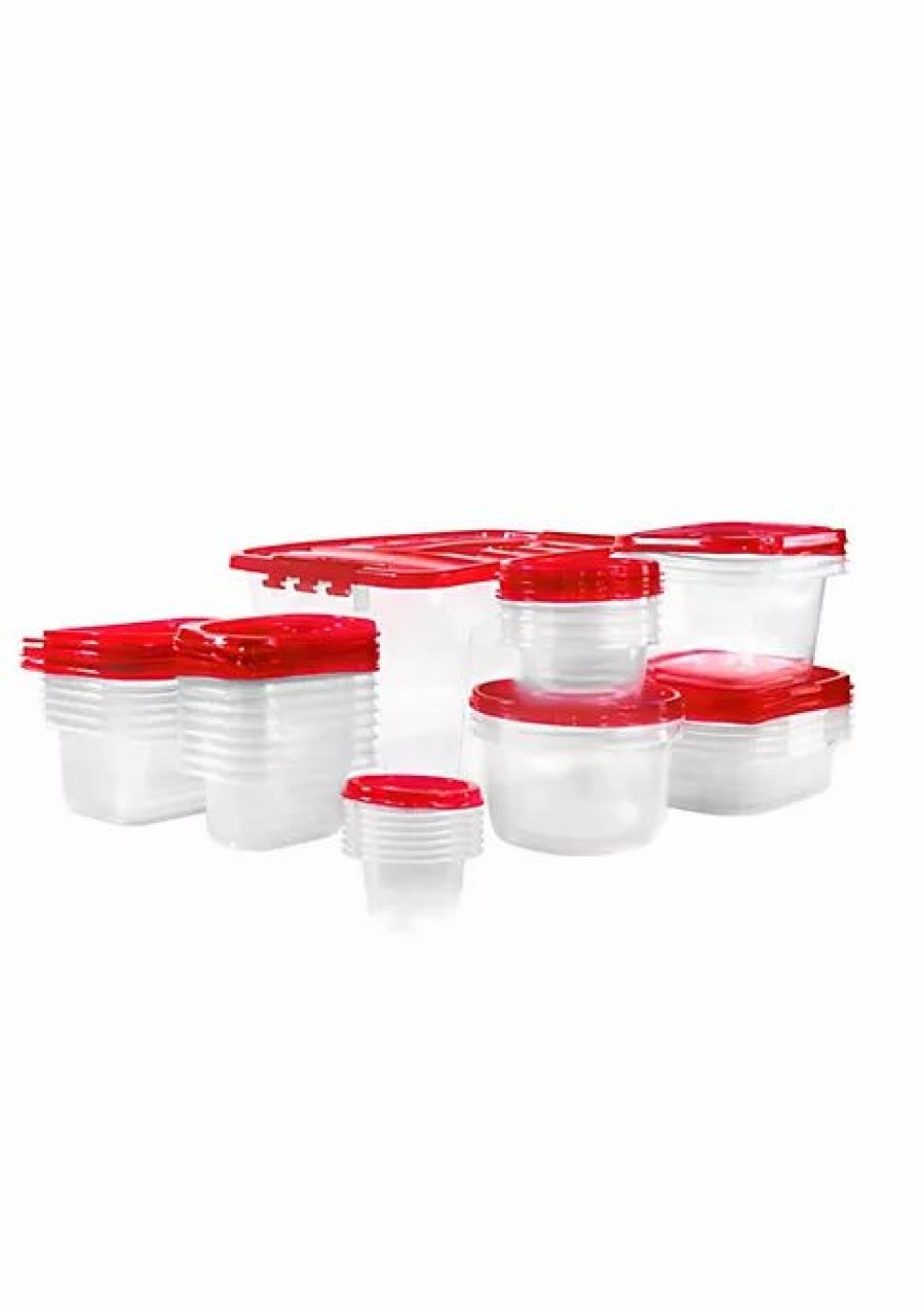 Home * | Flash Sale Lexi Home Nested 62 Piece Plastic Container Set With Storage Container Red