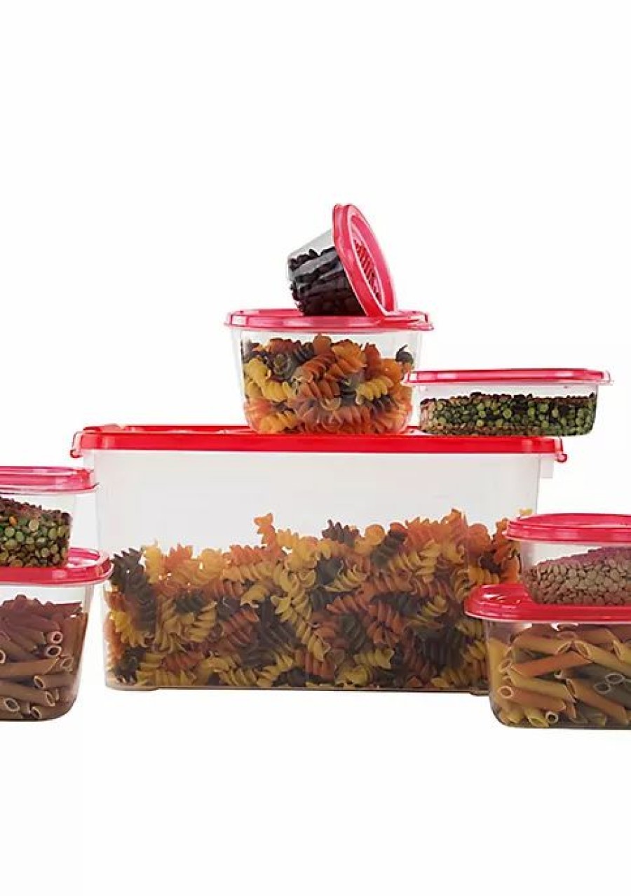 Home * | Flash Sale Lexi Home Nested 62 Piece Plastic Container Set With Storage Container Red