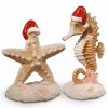 Holiday * | Coupon National Tree Set Of 2 And Red Seahorse With Starfish Christmas Tabletop Decor 7.25 Brown