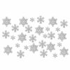 Home * | Top 10 Lexi Home Christmas Large Door Window Decal Diy Glitter Snowflakes Silver Glitter