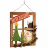 Home * | Flash Sale National Tree And White "Happy Holidays" Rectangular Wall Art Decor 14.75 X 13 Brown