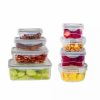 Home * | Deals Lexi Home Durable Meal Prep Plastic Food Containers With Snap Lock Lids Set Of 16 Grey