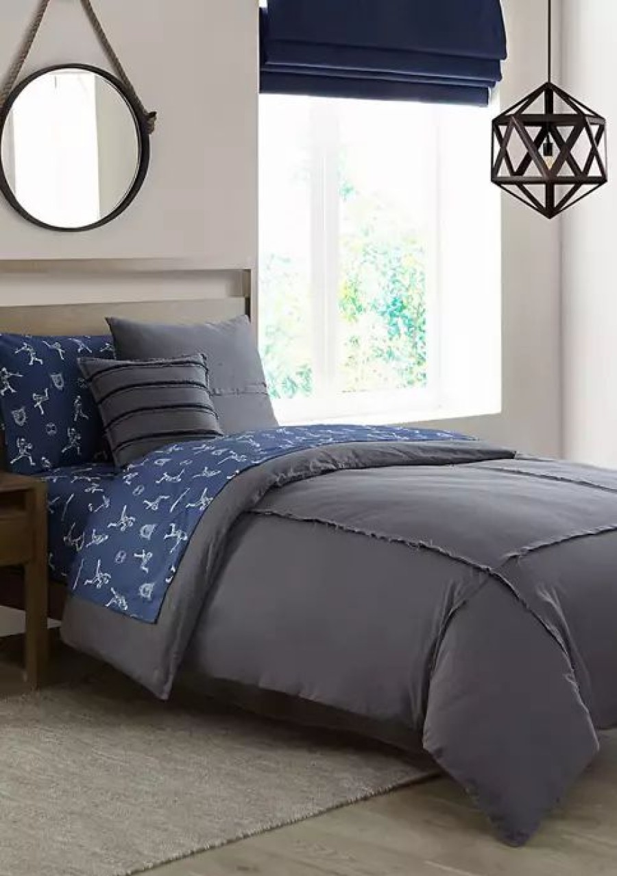 Bed & Bath * | Budget Waverly Kids Bridgeport Duvet Set Grey